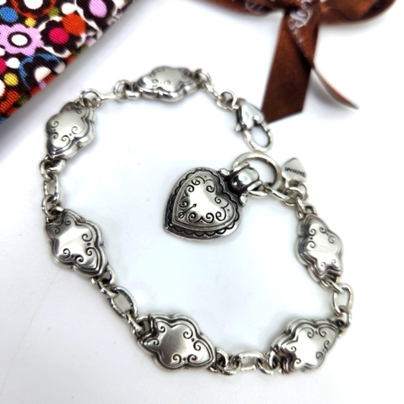 Brighton Vintage Dangle Heart Bracelet with Dust Bag - Picture 1 of 6